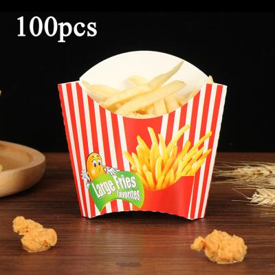 China Durable 100pcs Food Popcorn Paper Boxes Party Food Chips Paper Packaging Box Snack Box for sale