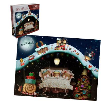 China Wholesale Custom DIY TOY Jigsaw Puzzle 1000pcs Cat Dog Art Logic Jigsaw Puzzle Christmas for sale