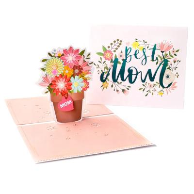 China All Mothers Day 3D Pops Cards Beautiful Flowers Birthday Gifts Thank You Greeting Card Mother's Birthday Greeting Cards for sale