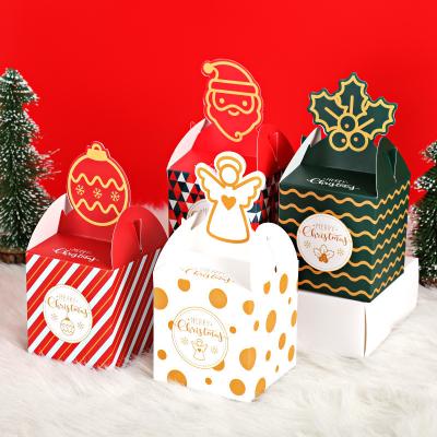 China 2021 Christmas Party Celebration Children's Snacks Candy Paper Boxes Christmas Eve Apple Gift Box Packaging for sale