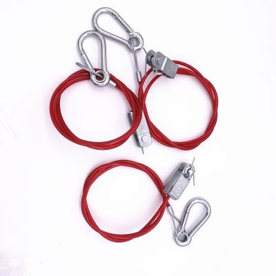 China MANUFACTURING C-Pin 1 Meter Cleivs Trailer Cable Carabiner Steel Breakaway Red Safety Breakaway Cable for sale