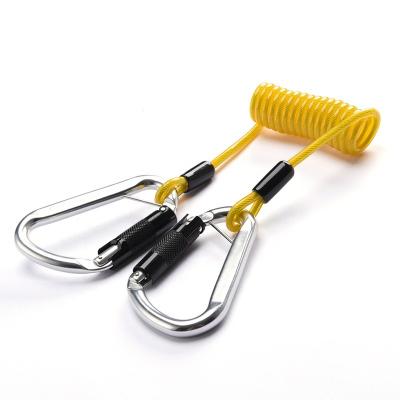 China High Quality PVC C-Pin Release Reel Lanyard Tool Lanyard Fall Protection Tool Lanyard with Dual Swivel Carabiner for sale