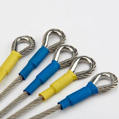 China Colorful Loop C-Pin Cover Steel Wire MANUFACTURING Rope Ungalvanized Wire Rope With Thimble for sale