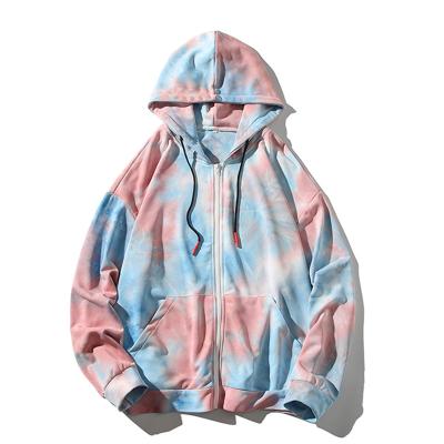 China Loq MOQ Hoodies Anti-pilling Dye Bond Streetwear Acid Wash High Quality Custom Cotton Zipper Unisex Hoodies for sale