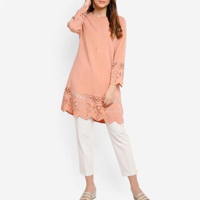 China High Quality Comfortable Muslim Floral Islamic Dress Anti Allergy Smart Blouse Women Long Sleeve Fashion Tops for sale