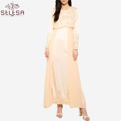 China Kimono Abaya A-Line Kimono Abaya A-line Skirt Wanita Short Set Maxi Ruffle Floral Printing Long Sleeve Jilbab Baju Kurung Dresses Muslim Women Dress for sale