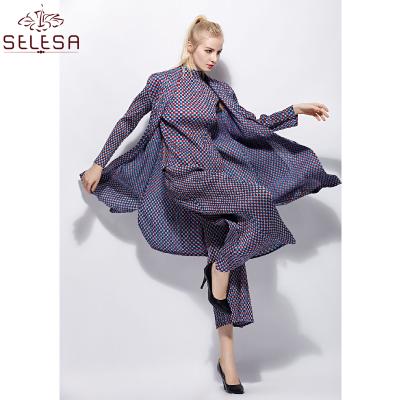 China Wholesale Online Geometric Abaya Kimono Race Mid Length Robe Fashion Waist Kimono Free Pleats Long Sheathed Loose Plus Size Pleated Robe for sale