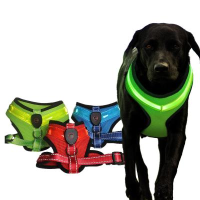 China Light Up USB Charging Pet LED Arm Magnetic Suction Light With Luminous Dog Vest Outdoor Dog Clothes for sale