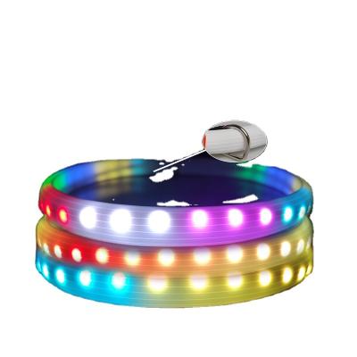 China Lights Chase Luminescent Collar USB Charging LED Safety Adjustable Silicone Waterproof Pet Collar for sale