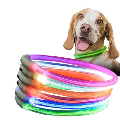 China Lights Pet Luminescent Collar USB Charging LED Collar Flashing Luminous Dog Collar for sale