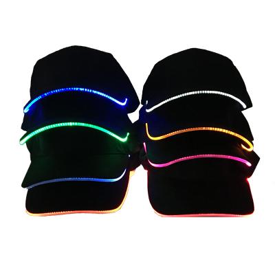 China LED COMMON Glow Cap Luminous Running Cotton Duck Sports Hat Outdoor Sunshade Growing Flashing Baseball Hat for sale