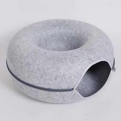 China Sustainable Factory Wholesale Hammock Tube For Cats Nest Felt Cat Tunnel Bed for sale