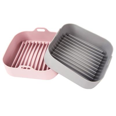 China Sustainable Reusable Food Safe Non Stick Air Fryers Oven Accessories  Square Air Fryer Silicone Pot Liner for sale