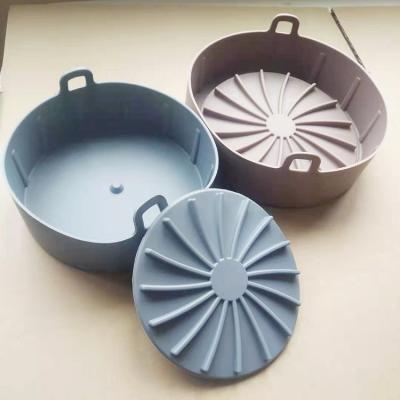 China Stocked Amazon Food Grade Airfryer Accessories Large Silicone Pot Air Fryer Baking Liners for sale