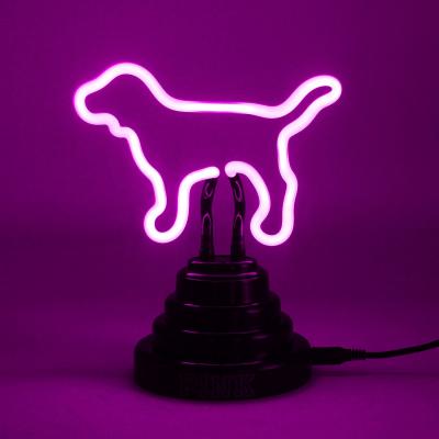 China Electronic Neon Light Dog Rose Lamp 6.9x5.7Inch Kids Desk Decor Real Glass Tube Bar Bedroom Garage Play Room Indoor Outdoor Handmade Decor for sale