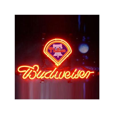 China Buildings Drop Shipping Budweiser Bar Store Wall Decor Advertising Light Man Cave 14x10 inch Philadelphia Logo Neon Sign Light Restaurant for sale