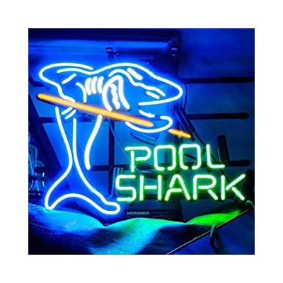 China Real Indoor Outdoor Drop Shipping SHARK Neon Lamp Glass Tube Sign Glass Tube Wall Mount Beer Bar Bar Decor Handmade Advertising Neon Sign for sale