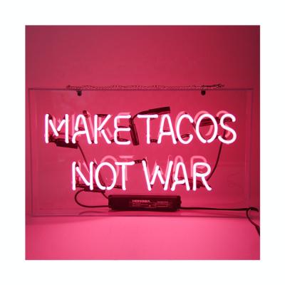 China Buildings Drop Shipping War Tacos Not Pink Neon Sign Restaurant Shop Wall Decor Acrylic Neon Light Box Electronic Sign Lamp 19x15Inch for sale