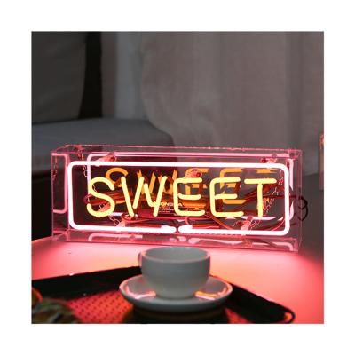 China Buildings Drop Shipping Light Acrylic Neon Sign Box SOFT For Wedding Party Home Room Bedside Table Decoration 14x7 Inch Neon Light for sale