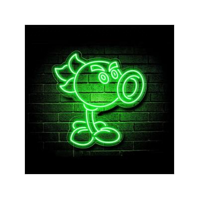 China Factory Wholesale High Quality Indoor Outdoor Against Zombie Repeater LED Neon Light Sign 14x13.6 Inch Holiday Theme Party Decor Green Flexible Neon for sale