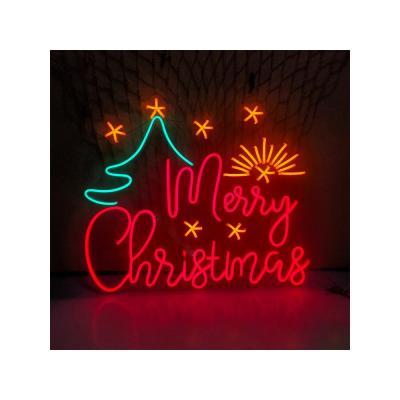 China 24x20 Inch Flexible Acrylic Neon Light Strip Merry Christmas Flower Wall Decoration LED Letter Neon Sign Shop Party Indoor Outdoor Room Decor for sale