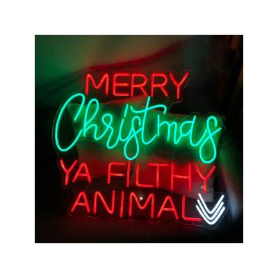 China New 2021 Merry Christmas Ya LED Neon Sign Decor Letter Acrylic Flexible Neon Lamp 24x20 Inch Beer Bar Store Party Indoor Outdoor Yucky Animal for sale