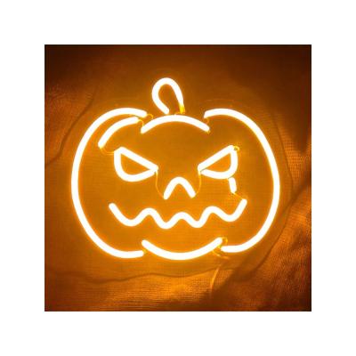 China Indoor Outdoor Drop Shipping Various Colors Custom Halloween Party Led Flex Pumpkin Neon Light Sign Bar Bistro Art Decoration Gift 10x8.6 inch for sale