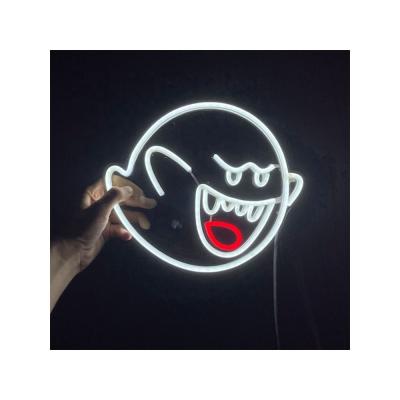 China Cute Party Art Decor Electronic Lamp Gift 14x12Inch Decoration LED Halloween BOO Flexible Neon Sign Bar Ghost House Indoor Outdoor Free Shipping for sale