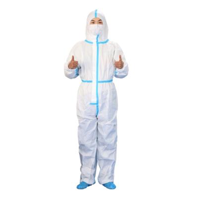 China Waterproof Against Blood Safety PP Coverall Disposable Dental Clinic Protective Nursing Suit With Hood for sale