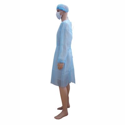 China China factory sale cheap disposable PPE gowns isolation ugly or knitted medical gown elastic cuff (apron) non sterile, with knitted cuff for sale