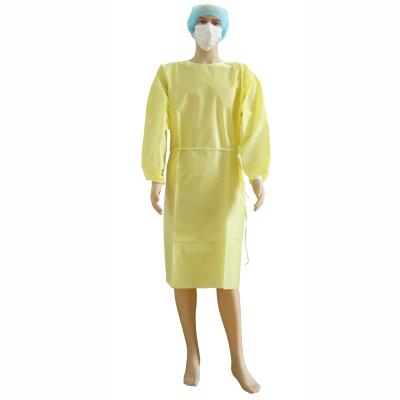 China Xiantao Factory Large Stock Isolation Gown Medical Disposable Anti-Static Non Woven Fabric Surgical Gown for sale