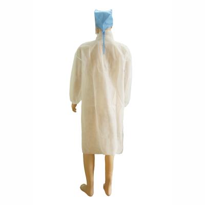 China Anti-Static Disposable Gown For Factory Cheap Supply Nonwoven Hospital Isolation Gown Prices White Color With Elastic Cuffs for sale