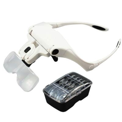 China Protect Eyes Increase Efficacy Eyelash Extension Magnifier Light White Led Light Glasses For Beautician for sale