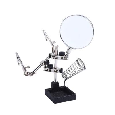 China 3rd Party Portable Adjustable Hand Work Desk Welding Magnifying Glass With 5X Magnifying Glass for sale