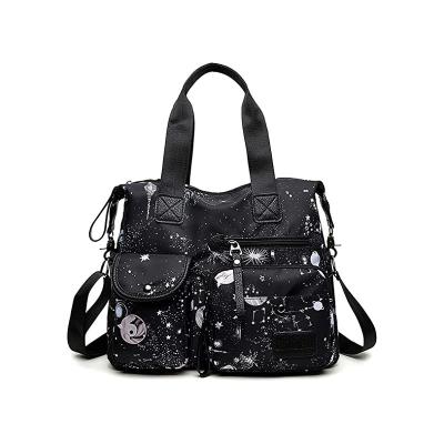 China High Quality Women Floral Top Multi-pockets Handbag Multi-pockets Floral Top Handle Water Resistant Tote Work Totes Nylon Travel Ladies Cross - Body Shoulder Bag for sale