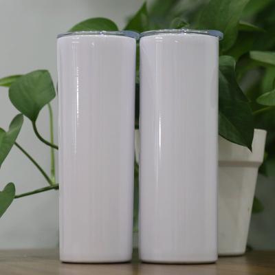 China 20oz White Viable Wall Sublimation Stainless Steel Water Bottles Coffee Mug Lean Straight Tumbler for sale