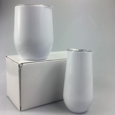 China Hot Sale Stainless Steel 6oz / 12oz Double Wall Sustainable White Wine Tumbler For Sublimation for sale