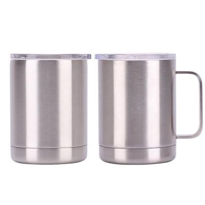 China Sustainable 10oz double wall vacuum insulated coffee mug with sliding stainless steel 10oz lowball tumbler with handle for sale