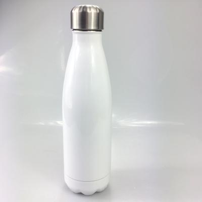 China Hot Selling Viable 500ml Double Wall Vacuum Insulated Stainless Steel Sublimation Blanks Cola Shape Sport Water Bottle For Travel for sale