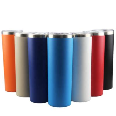 China Wholesale Disposable Ceramic Powder Coating Stainless Steel Coffee Sublimation Masks Skinny Mugs Tumblers With Straw for sale