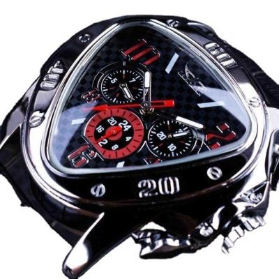 China 2021 SY Chronograph Men Watches Geometric Mechanical Watch Triangle Design Chronograph Wristwatch Leather for sale