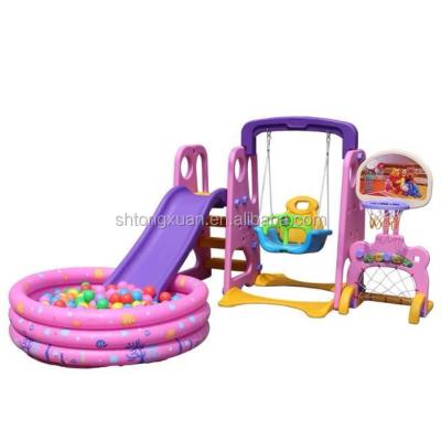 China Widely Home and Garden Plastic Swing and Slide Set for Kids for sale