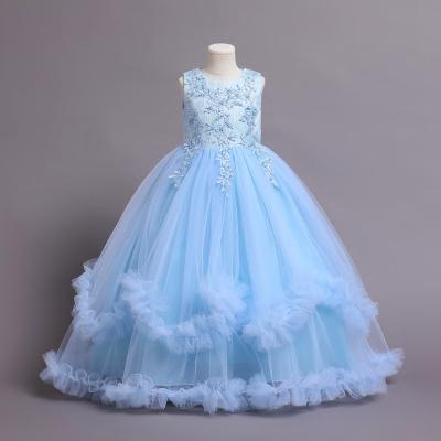 China Regular Kids Clothes Drop Shipping Long Dress Fashion Wedding Party Luxury Dress Design for sale