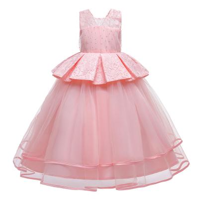 China Lovely Anti-Static Latest 4-15 Years Old Baby Girl Dress Beaded Corset Embroidery Prom Dress Kids Baby Dress Gowns for sale