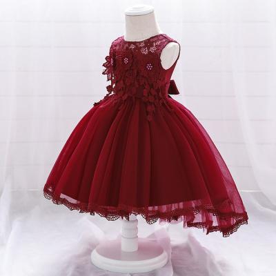 China High Cost Effective Anti-Static Baby Dress For Party Embroidered Pink Dress for sale