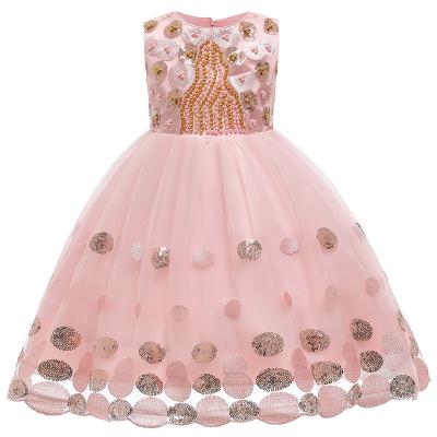 China Anti-Static Stunning Dresses Formal Party Summer Sleeveless Dress For Little Girl for sale