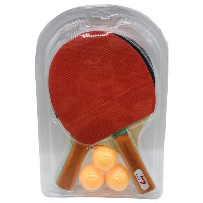 China Durable Professional Two Rackets With Ball Color Grip Suction Card 8cm Stacked Ping Pong Racket Set for sale