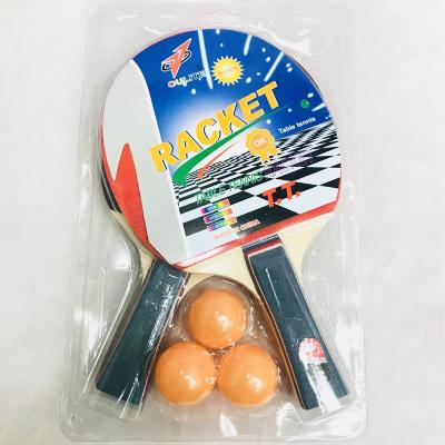 China Durable Factory Direct Low Price 7cm Board Two Rows With Color Handle Ping Pong Ball Stacked Racket Set for sale