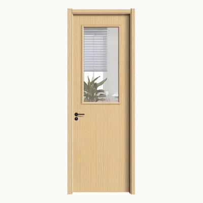 China Waterproof Modern interior wooden door frame bathroom glass door bathroom door for sale