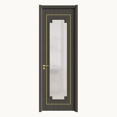 China Waterproof Hot saling   crystal glass door bathroom door kitchen solid wood door for sale